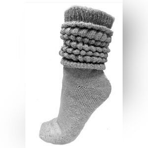1/$10 or 2/$17 or 3/$25 NEW Gray Thick Slouch Cotton Knee High Scrunch Socks